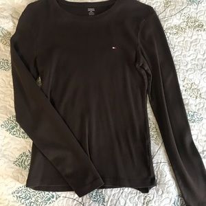 Tommy Hilifiger long sleeve chocolate shirt